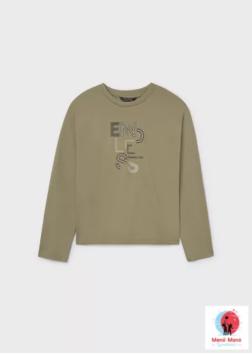 Mayoral fiú hosszú ujjú felső – Pesto, „ENDLESS POSSIBILITIES”  felirattal