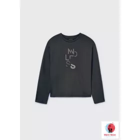   Mayoral fiú hosszú ujjú felső – Sötétszürke („Sombra”), „ENDLESS POSIBILITIES”  felirattal