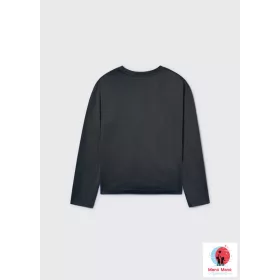   Mayoral fiú hosszú ujjú felső – Sötétszürke („Sombra”), „ENDLESS POSIBILITIES”  felirattal