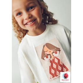   Mayoral Lány Hosszú Ujjú Felső – Macchiato-Tandoo | Babafigurás Minta & Hajgumi Szett