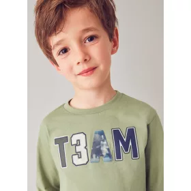   Mayoral fiú hosszú ujjú felső –  „TEAM” felirattal, pistácia zöld színű