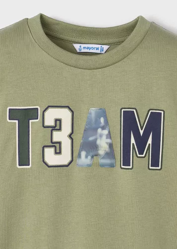 Mayoral fiú hosszú ujjú felső –  „TEAM” felirattal, pistácia zöld színű