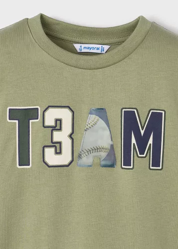 Mayoral fiú hosszú ujjú felső –  „TEAM” felirattal, pistácia zöld színű