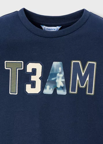Mayoral fiú hosszú ujjú felső –  „TEAM” felirattal, sötétkék színű