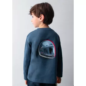   Mayoral fiú hosszú ujjú felső – motoros grafikával, acero (acél-szürke)