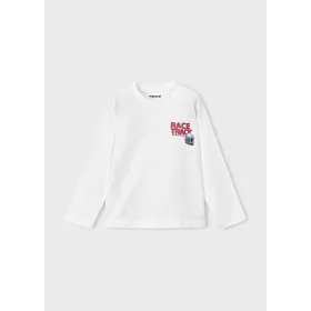   Mayoral fiú hosszú ujjú felső – motoros grafikával, nata (világos krém)