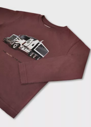 Mayoral fiú hosszú ujjú póló – szilvalila (Ciruela) szín, kamion mintával