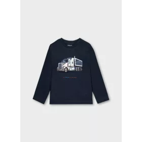   Mayoral fiú hosszú ujjú póló – tengerészkék (Marino) szín, kamion mintával