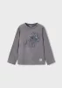 Mayoral fiú hosszú ujjú felső – 3D dínó grafikával, szürke