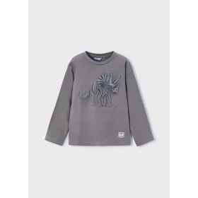   Mayoral fiú hosszú ujjú felső – 3D dínó grafikával, szürke