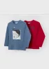 Mayoral fiú hosszú ujjú felső szett – „skate” grafikával, acél és piros