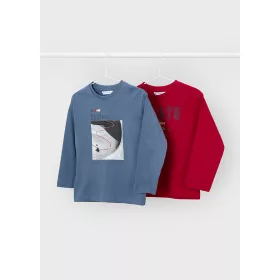   Mayoral fiú hosszú ujjú felső szett – „skate” grafikával, acél és piros