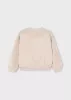 Mayoral lány pulóver – szőrmés virágmintával, arena (homok)