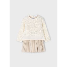  Mayoral lány kombinált ruha csillogó részletekkel – arena (világos bézs)