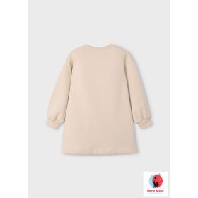   Mayoral lány grafikai pulóverruha – kutyát sétáltató mintával, arena (világos bézs)