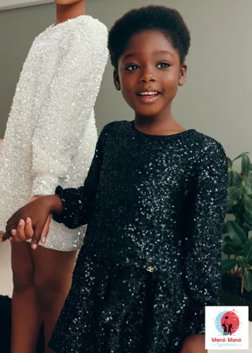 Abel & Lula lány flitteres ruha – Fekete