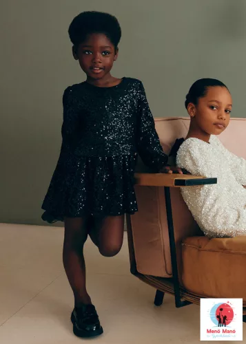 Abel & Lula lány flitteres ruha – Fekete