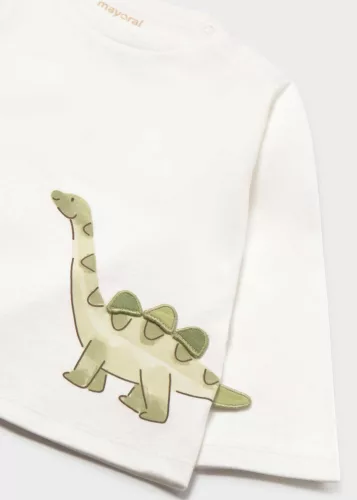 Mayoral baba fiú krémszínű, dinoszauruszos hosszú ujjú felső – 80 cm (12 hó)
