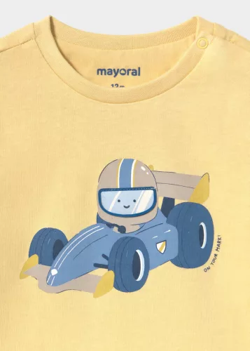Mayoral baba fiú sárga, versenyautós hosszú ujjú felső – 80 cm (12 hó)