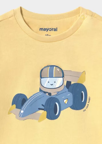 Mayoral baba fiú sárga, versenyautós hosszú ujjú felső – 80 cm (12 hó)