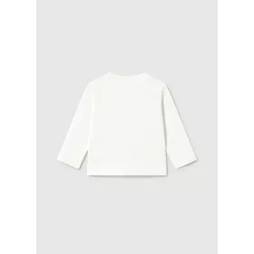   Mayoral baba fiú krémszínű, állatfigurás hosszú ujjú babafelső – 80 cm (12 hó)