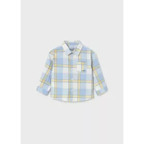   Mayoral baba fiú világoskék-sárga kockás flanel babaing – 80 cm (12 hó)