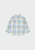 Mayoral baba fiú világoskék-sárga kockás flanel babaing – 80 cm (12 hó)