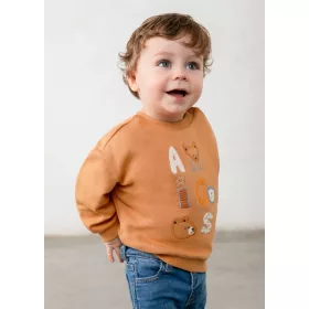   Mayoral baba fiú narancssárga, állatos mintás babapulóver – 80 cm (12 hó)