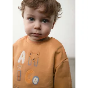  Mayoral baba fiú narancssárga, állatos mintás babapulóver – 80 cm (12 hó)