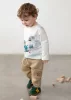 Mayoral baba fiú bézs, állatmintás babanadrág – 80 cm (12 hó)