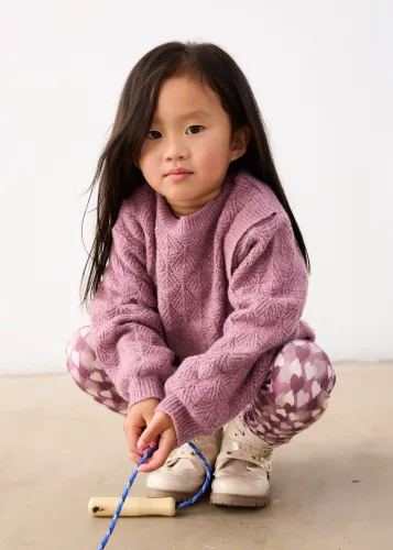 Mayoral mini lány lila kötött pulóver – 104 cm (4 év) – Mayoral gyermekruha, 2026 ősz/tél