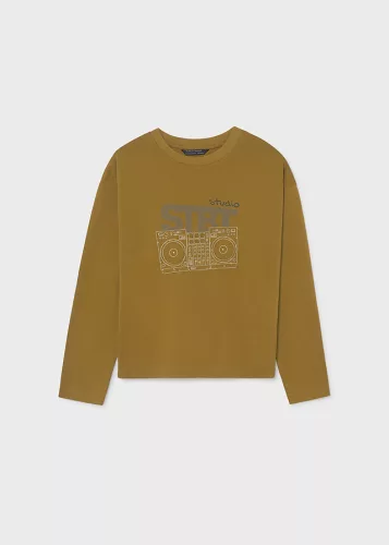 Mayoral sárga fiú hosszú ujjú felső dombornyomott mintával
