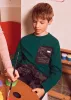 Mayoral zöld fiú hosszú ujjú felső zsebszerű mellkasi díszítéssel