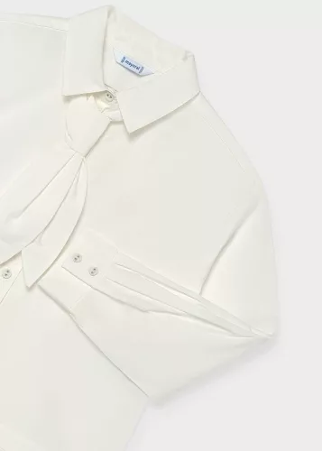 Mayoral lány krémszínű, nyakkendős ingblúz – 140 cm (10 év)