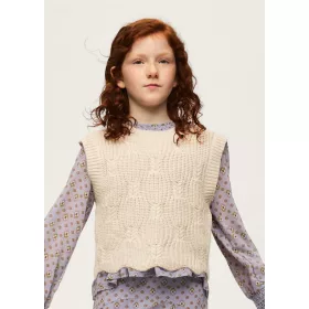 Mayoral junior lány bézs melírozott rövid kötött mellény – 140 cm (10 év) – Mayoral gyermekruha, 2026 ősz/tél