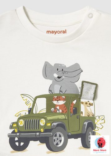 Mayoral autós póló Cream