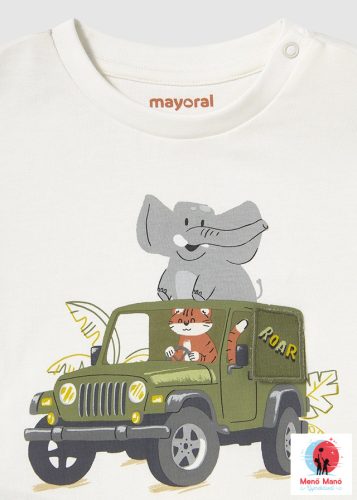 Mayoral autós póló Cream