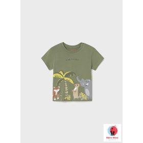 Mayoral póló dzsungel mintával Sage
