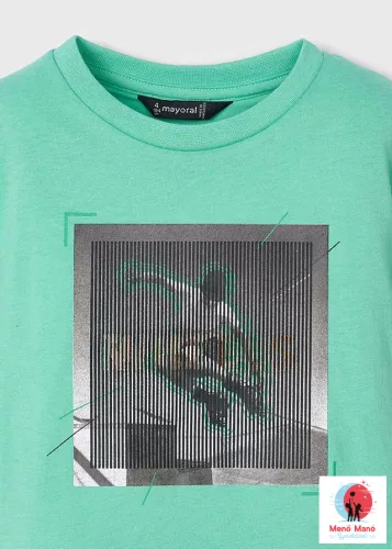 Mayoral 3D mintájú póló Aquamarine