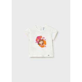   Mayoral mintás rövid ujjú felső – fehér, kislány grafikával