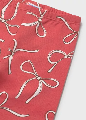 Mayoral baba leggings – flamingó rózsaszín masnis mintával