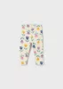 Mayoral baba leggings – krém alapon tulipán mintával, lila