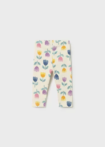 Mayoral baba leggings – krém alapon tulipán mintával, lila