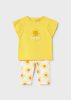 Mayoral baba nyári szett – napocskás felső és virágmintás leggings (mimóza sárga)