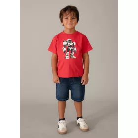 Mayoral robot mintás fiú póló – piros (tomate)