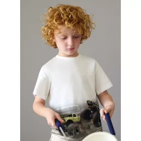   Mayoral ekrü monster truck mintás fiú póló – vagány terepjárós design