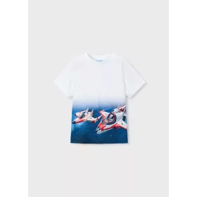   Mayoral fehér űrhajós mintás fiú póló – galaktikus design