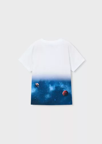 Mayoral fehér űrhajós mintás fiú póló – galaktikus design