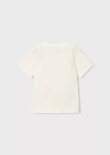 Mayoral fiú póló – focis mintával, „League” felirattal, bézs