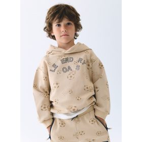 Mayoral fiú kapucnis pulóver – focis mintás, bézs